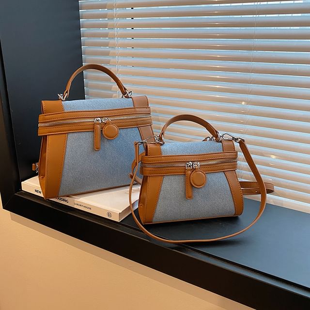 Tone Top Handle Crossbody Bag Two