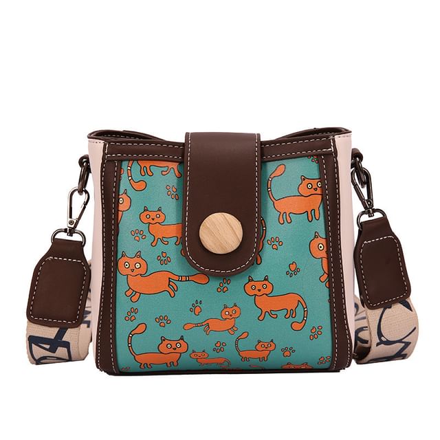 Faux Bag Leather Bucket Patterned