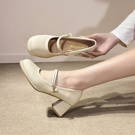 Block Pumps Mary Heel Jane