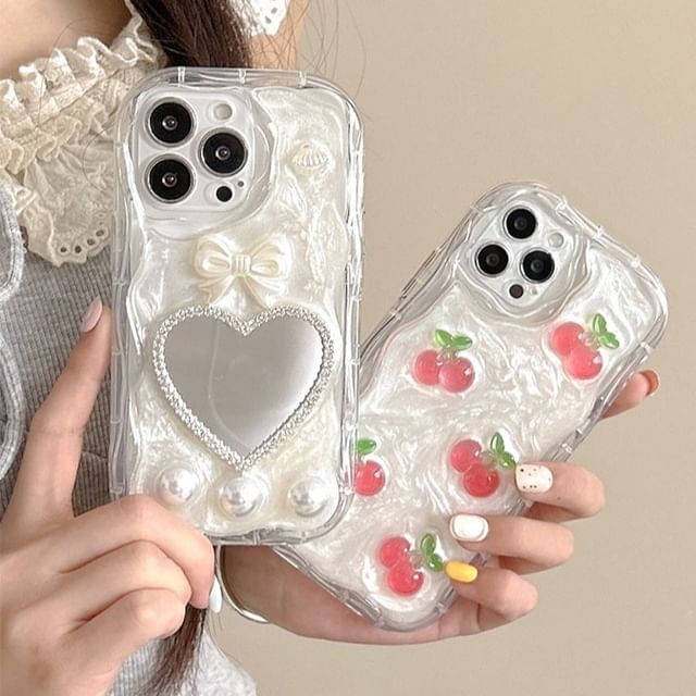 Heart Phone Mirrored / Cherry Case