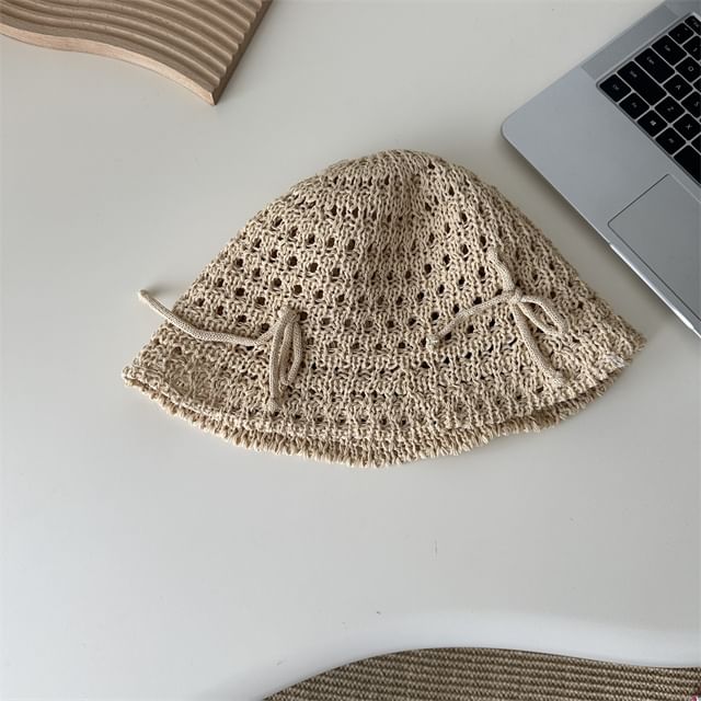 Bucket Hat Bow Knit