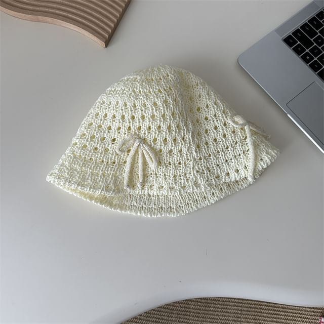 Bucket Hat Bow Knit