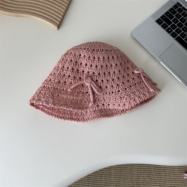 Bucket Hat Bow Knit