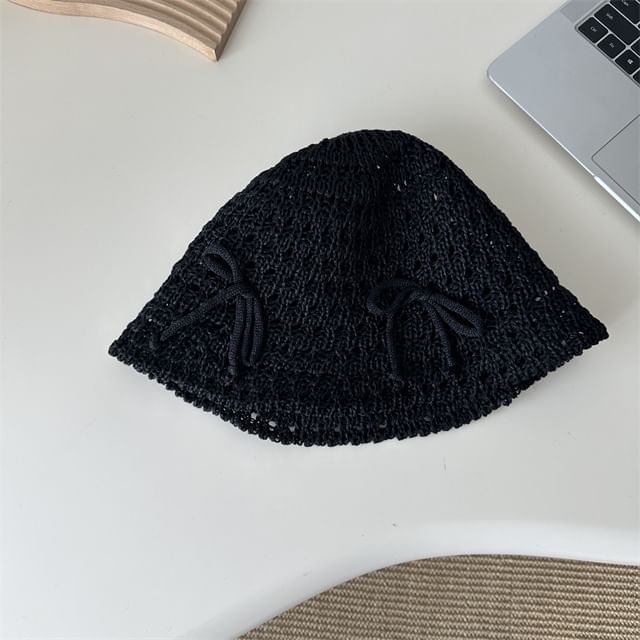 Bucket Hat Bow Knit