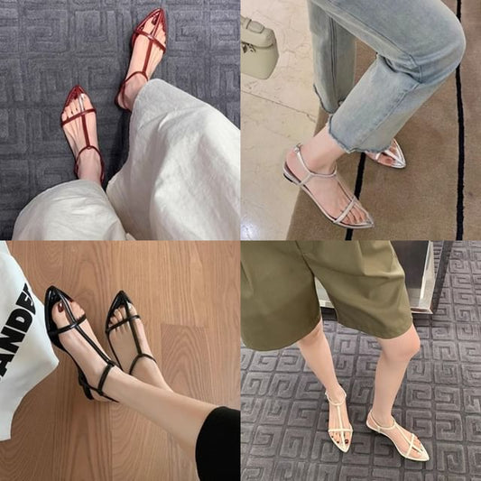 Wedge Strap Ankle Sandals Criss Cross