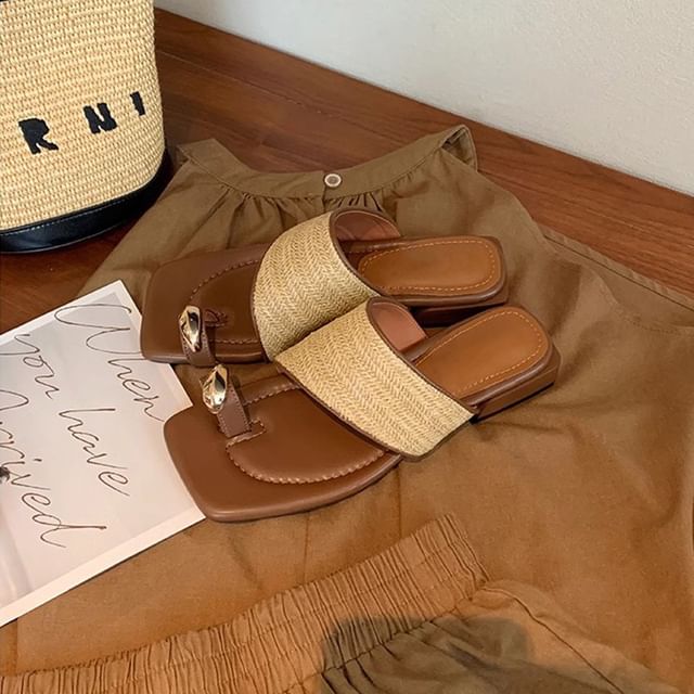 Toe Straw Sandals Loop