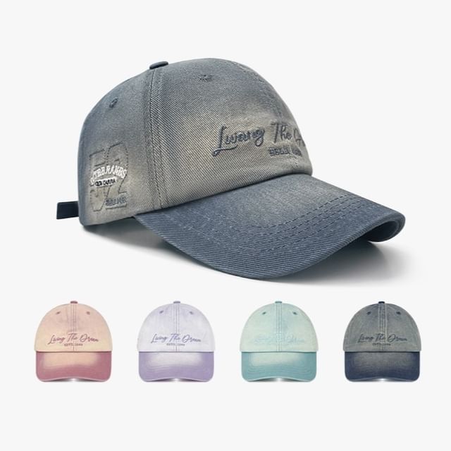 Embroidered Baseball Denim Cap Lettering