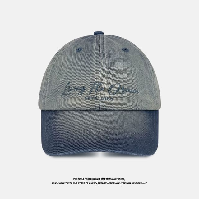Embroidered Baseball Denim Cap Lettering