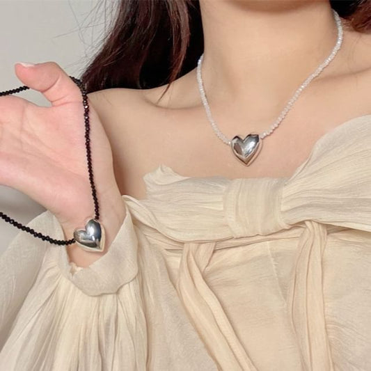 Heart Necklace Beaded
