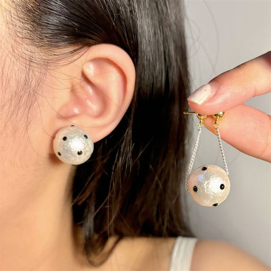 Drop Faux / Earring Stud Dotted Pearl