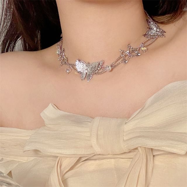 Beaded Necklace Butterfly