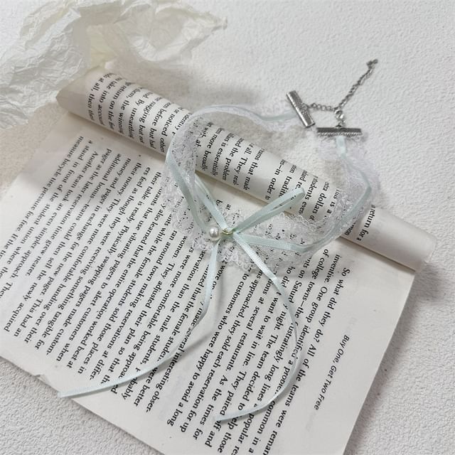 Drop / Cross Butterfly Bow Choker Earring Lace