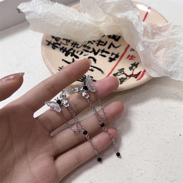 / Earring Butterfly Rhinestone Necklace Drop