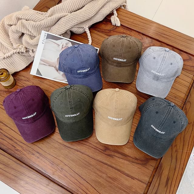 Lettering Baseball Embroidered Cap