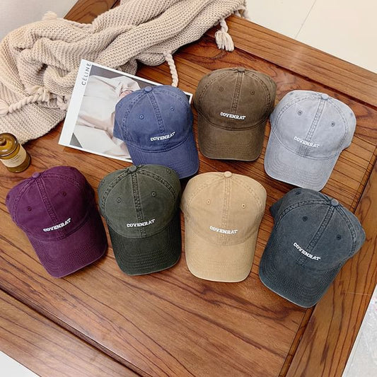 Lettering Baseball Embroidered Cap