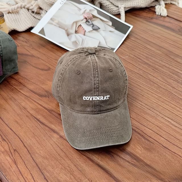 Lettering Baseball Embroidered Cap