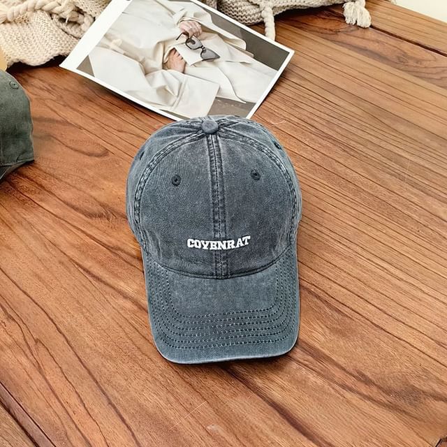 Lettering Baseball Embroidered Cap