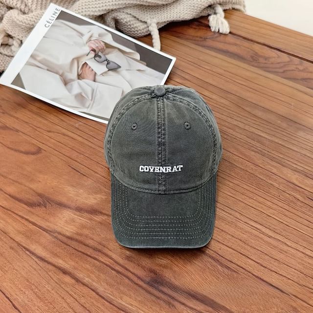 Lettering Baseball Embroidered Cap