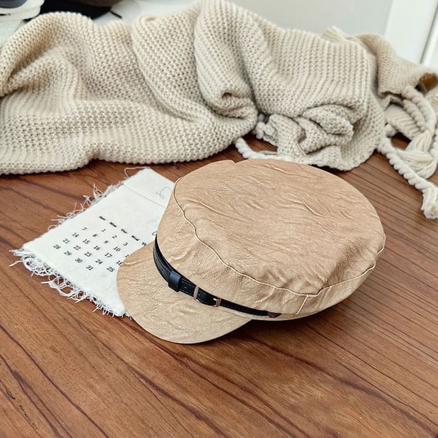 Belt Leather Faux Cap Military