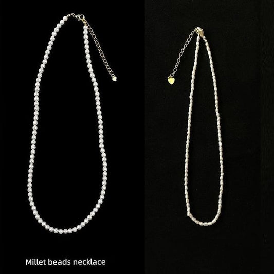 Pearl Beaded Necklace Faux