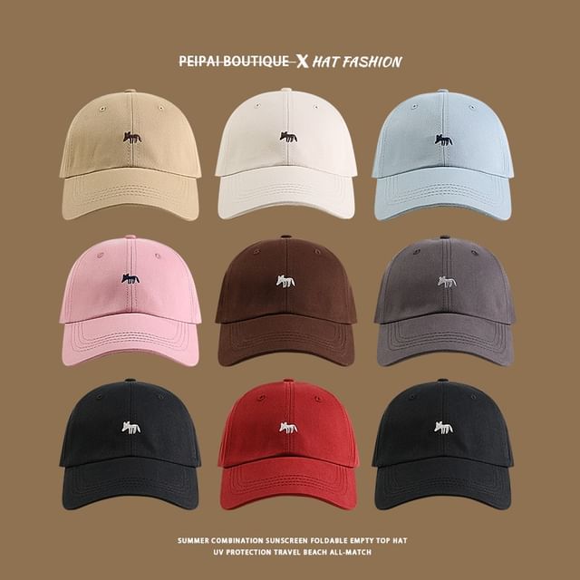 Fox Baseball Cap Embroidered