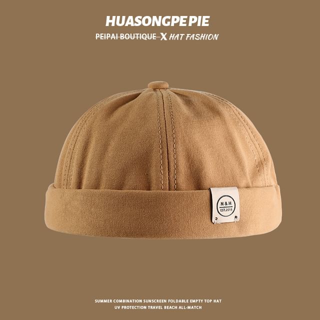 Letter Cap Embroidered Brimless