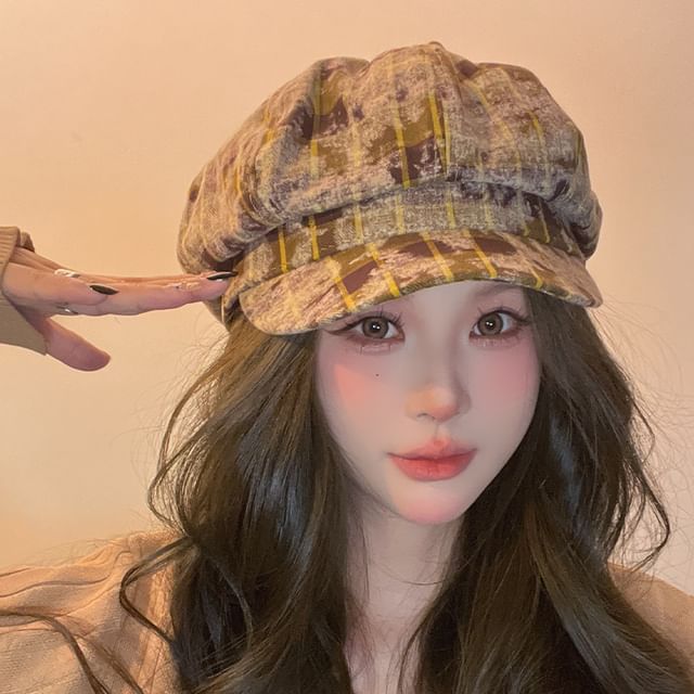 Plaid Newsboy Cap