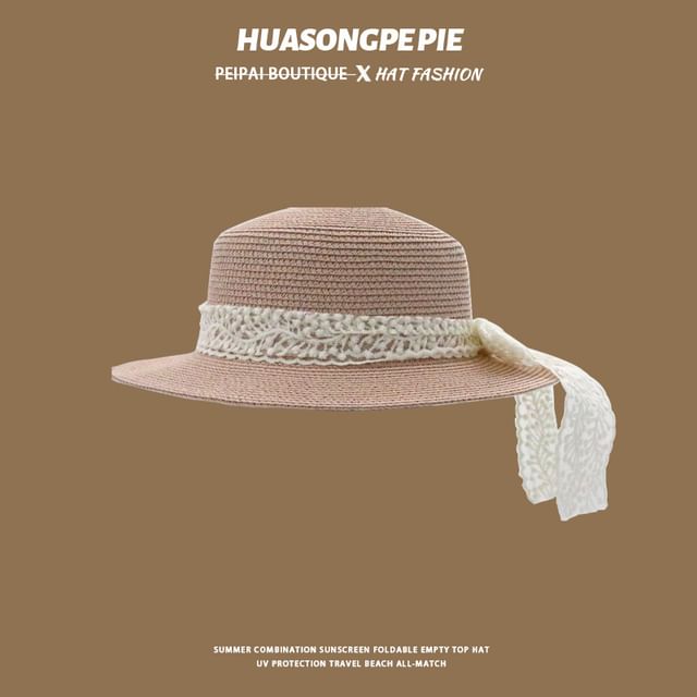 Trim Hat Straw Lace Boater