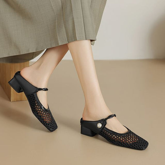 Mules Heel Mesh Low