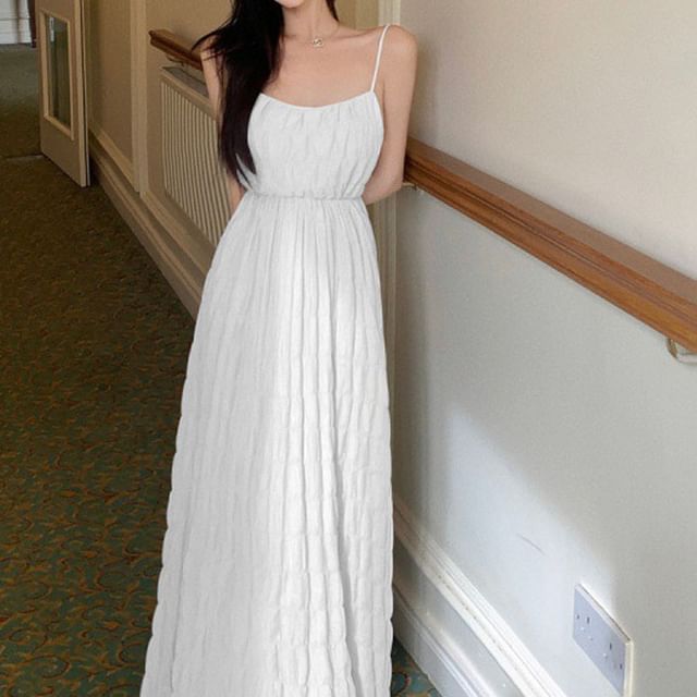 Spaghetti Strap Sundress Plain Maxi