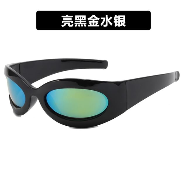 Oval Sunglasses Rimmed Thick