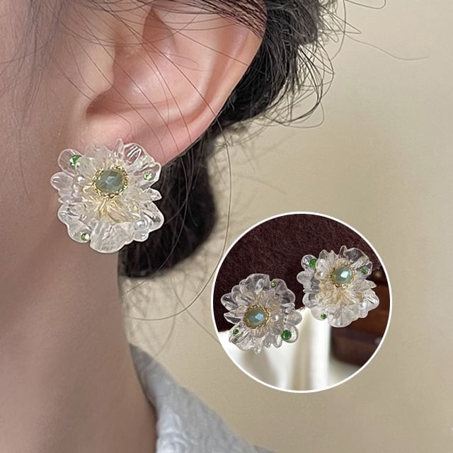 Flower On Clip Earring