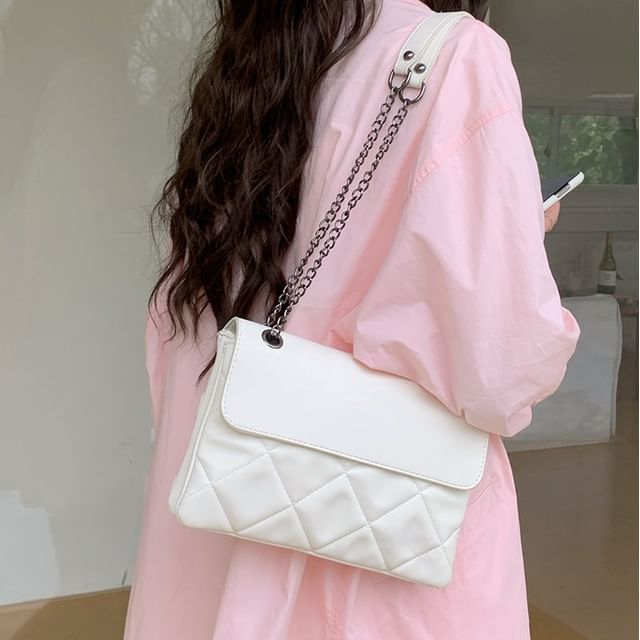 Quilted Chain Flap Shoulder Bag