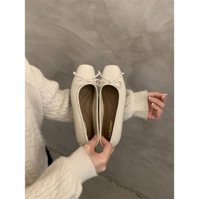 Flats Toe Square Bow