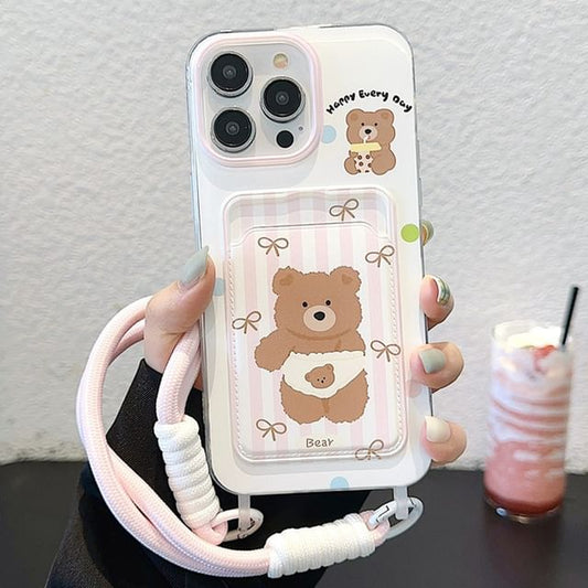 Case Strap Holder Card Bear Phone