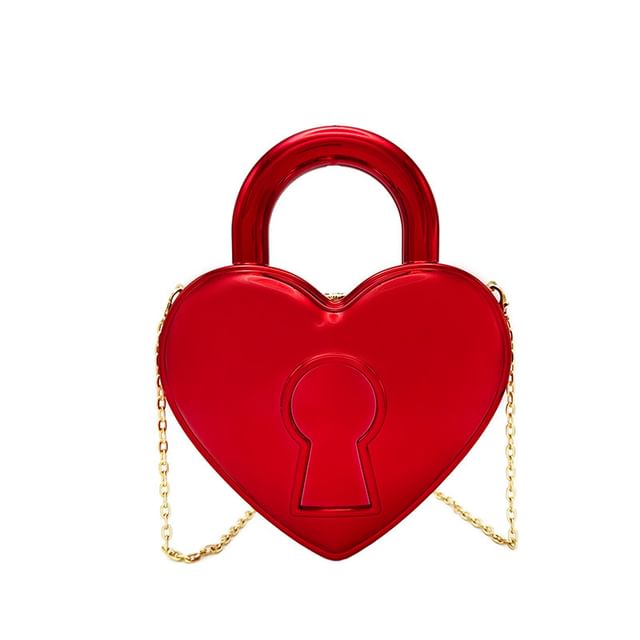 Chain Heart Strap Crossbody Bag