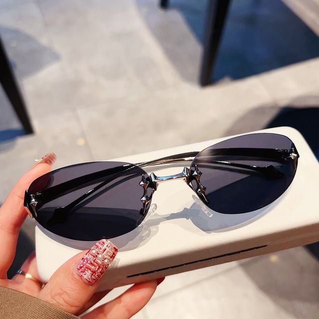Rimless Sunglasses Oval