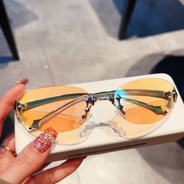 Rimless Sunglasses Oval