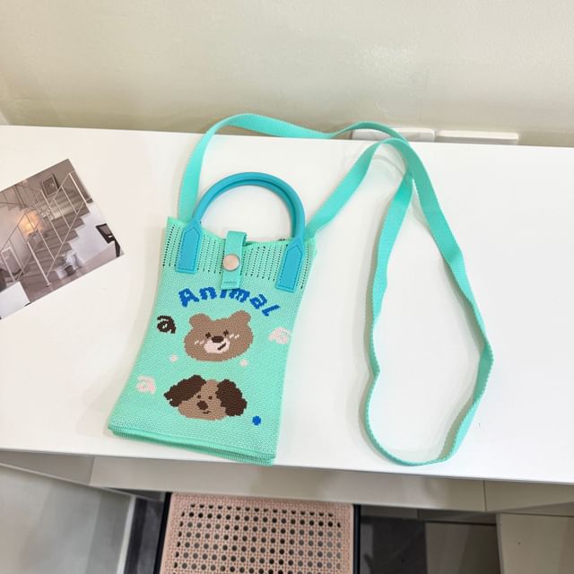 Top Print Knit Crossbody Bag Handle