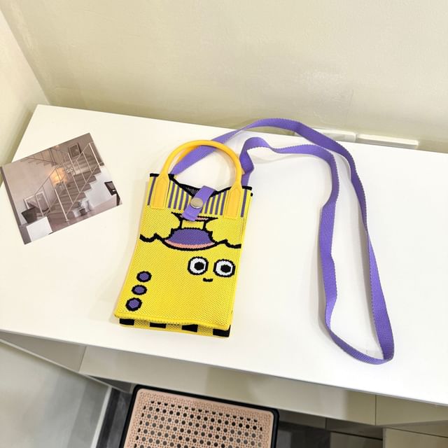 Top Print Knit Crossbody Bag Handle