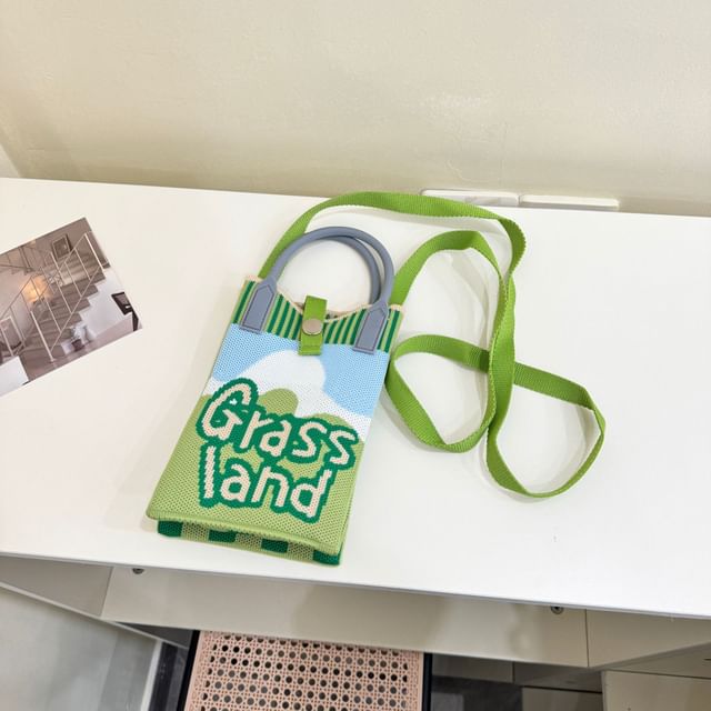 Top Print Knit Crossbody Bag Handle