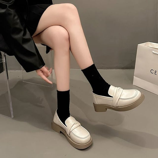 Leather Faux Loafers