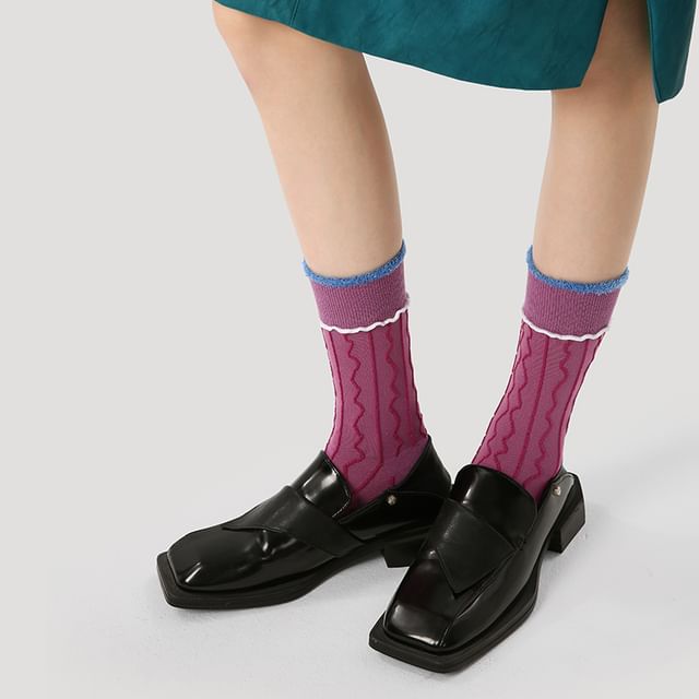 Ruffle Trim Crew Socks