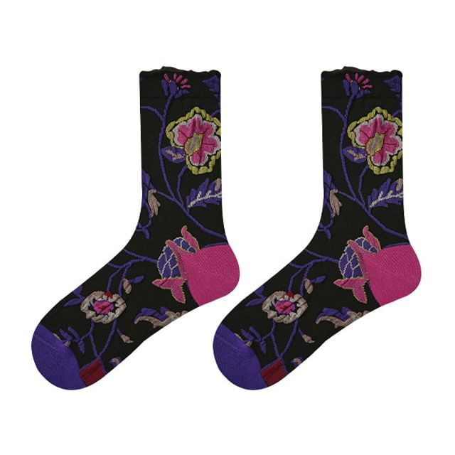 Floral Crew Socks