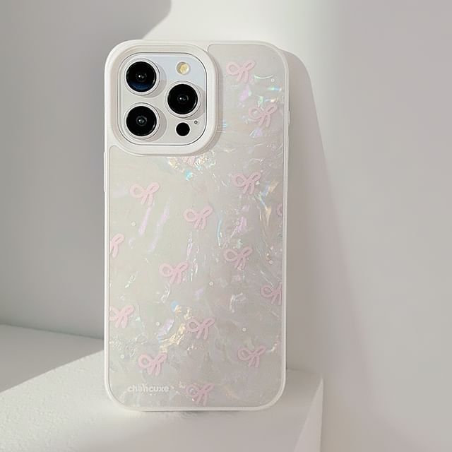 Set Adhesive Decoration Bow Strap Phone Case Faux / Pearl