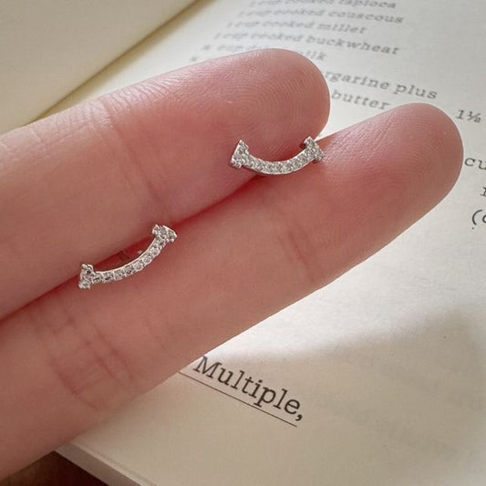 Earring Sterling Rhinestone Silver Stud