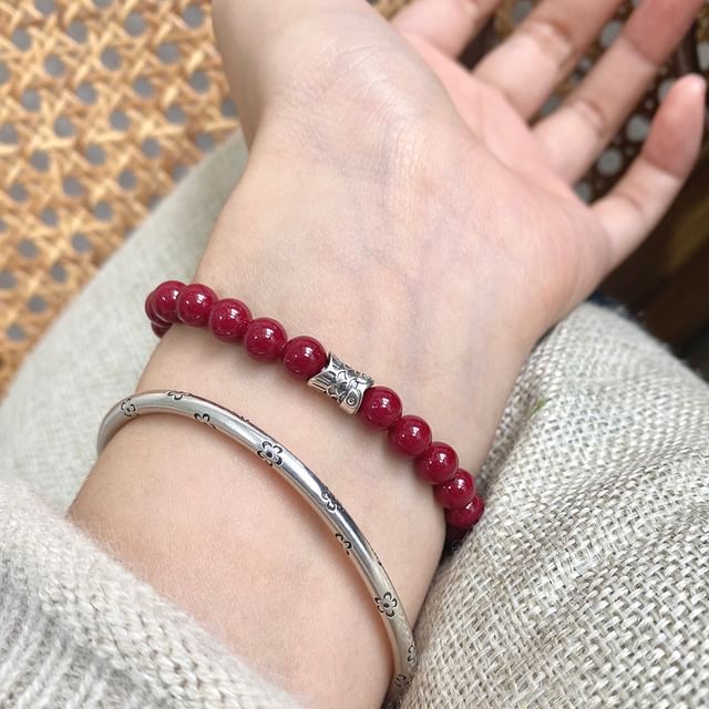 Silver Beaded Bracelet Charm