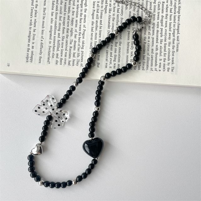 / Earring Necklace Heart Accent Drop