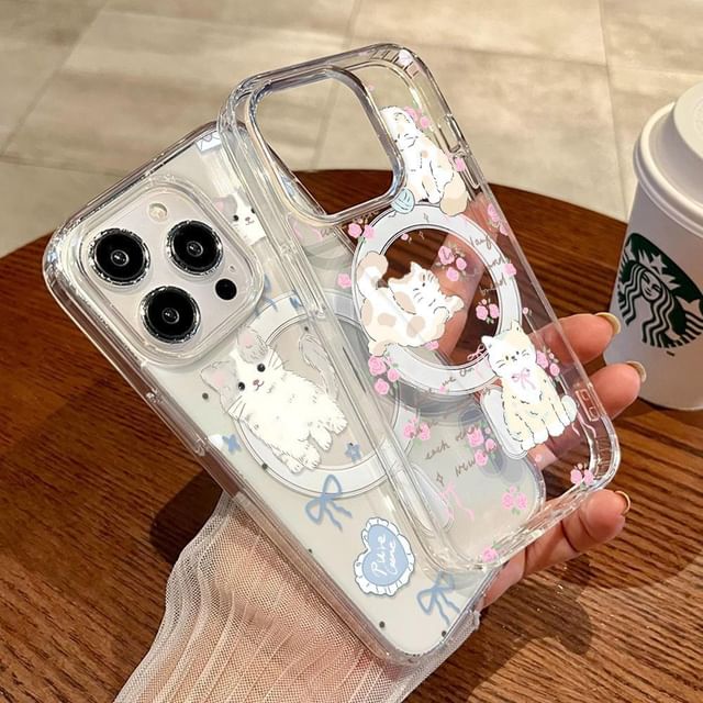 with MagSafe) Phone Case Magnetic Cat (Compatible