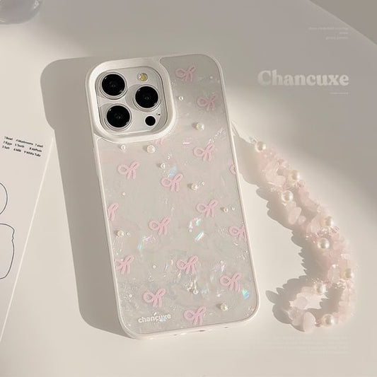 Faux Set Phone Case Bow Strap Pearl / Decoration Adhesive